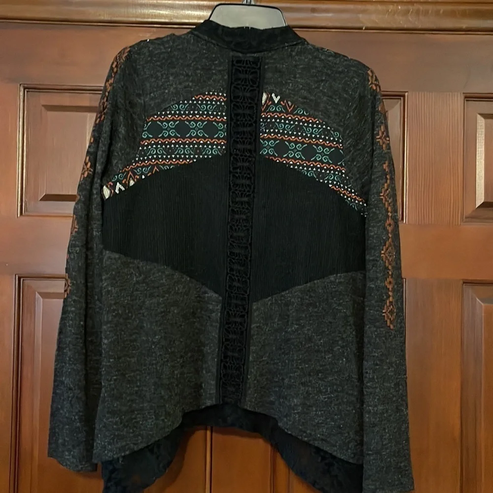 Miss Me asymmetrical open front embroidered lace sweater cardigan - Picture 5 of 5